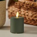 Luminara Outdoor Votive Flameless LED Candle, Baked Clay 2" x 3.2", Moving Flame Battery Operated Timer Remote Ready IPX4 Matte Plastic Finish by GreenHaven Gardens