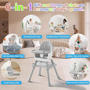 6 in 1 Baby High Chair for Babies and Toddlers, Booster Seat, Kids Learning Table & Chair (Grey) by TinyTreasures Baby Boutique