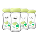YOHKOH Breast Milk Storage Bottles - Wide Neck Glass Breastmilk Storage Bottles with Lids, BPA-Free (Green, 5.4oz (Pack of 4)) by TinyTreasures Baby Boutique