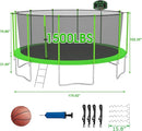 SKYUP Tranpoline 1500LBS 16 15 14 12 10 8 FT Tranpoline for 7-10 Kids and Adults, Windproof Outdoor Tranpoline with Enclosure Net, Basketball Hoop, Easy to Install & Last Long - ASTM Approved by TinyTreasures Baby Boutique
