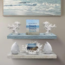 Sorbus Floating Shelf — Hanging Wall Shelves Decoration — Perfect Trophy Display, Photo Frames — Extra Long 24 Inch (Rectangle Shelf Set - Blue White) by CozyNest Decor