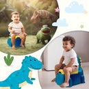 Potty Seat Baby Training Chair Boys Girls Toddler Dinosaur Comfortable children 1-5 years old Baby toilet Animal seat with lid back potty trainer (blue) by TinyTreasures Baby Boutique