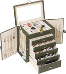 BOOVO Jewelry Box For women, 6 Layer Large Jewelry Organizer With Mirror, Multi-Function Storage Box With Lock, Accessory Holder With 5 Drawers, For Earrings Necklace Ring Bracelet (Army green) by TinyTreasures Baby Boutique