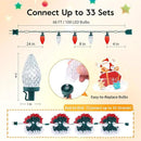 Brightown C9 LED Christmas String Lights, 66ft 100 LED Waterproof Strawberry String Lights, Plug-in Extendable Green Wire Lights String for Outdoor Outside Patio Party Decoration, Red and White by GreenHaven Gardens