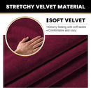 PrinceDeco Velvet Cushion Covers for Sectional Couch, 3 Back Cushion, Burgundy by CozyNest Decor