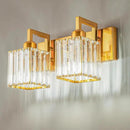 Modern Bathroom Vanity Light 2-Lights Gold Crystal Wall Lamp Bathroom Modern Crystal Vanity Lighting by CozyNest Decor