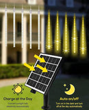 Meteor Shower Rain Lights Solar Christmas Lights Outdoor Falling Rain Drop Lights Snowfall Icicle Cascading String Lights 16 Tubes 16 Inch 576LED for Xmas Tree Wedding Party Holiday Patio Garden Decor by GreenHaven Gardens