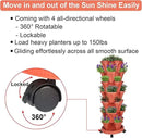 Vertical Planter 7 Tier Stackable Planters Garden Planters Strawberry Herb Flower and Vegetable Planter Indoor Outdoor Gardening Pots with Removable Wheels and Tools 2-Pack by GreenHaven Gardens