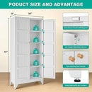 Wide & Deep Metal Storage Cabinet with 2 Doors and 5 Shelves,72 inch Tall Pantry Storage Cabinet,Large Cupboard Closet,White Cabinets for Home,Kitchen,Bathroom,Dining/Living Room by CozyNest Decor