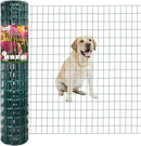 Green PVC Coated Welded Wire Fence 48 Inch x 50 Foot, 2 Inch x 3 Inch 16GA, Garden Border Fencing Roll Vinyl Coating Metal Wire Mesh for Yard Vegetable Plant Protection Poultry Netting by GreenHaven Gardens