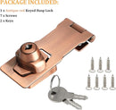 Alise Keyed Hasp Lock,3 Inch Safety Packlock Clasp Hasp Lock Latch with Lock,Door Hinge Lock with Keys Keyed Locking Hasp for Cabinets Closets Doors,Red Bronze by TinyTreasures Baby Boutique