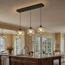 Modern Farmhouse Glam Chandelier Dining Room Glass Star Pendants Light Fixture Kitchen Island LED Ceiling Hanging Lights Included Warm Light Bulbs Black by CozyNest Decor
