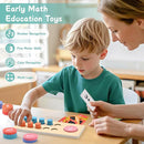 Lewo Wooden Montessori Math Manipulatives Preschool Toys, 1 to 20 Addition and Subtraction Games with Ten Frame/Number Flashcard, Educational Learning Counting Peg Board for Toddlers 3 4 5 Year Old by TinyTreasures Baby Boutique
