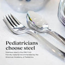 Ahimsa Stainless Steel Kids Utensils - Kids Fork and Spoon Set, Pediatrician Designed Toddler Silverware Set, 100% BPA Free & Dishwasher Safe (Classic) by CozyNest Decor
