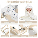 MoreFeel Collapsible Baby Bathtub for Newborn with Thermometer & 1 Hooded Towel & 1 Soft Floating Cushion,Portable Travel Bathtub with Drain Hole, Durable Foldable Baby Tubs for Infants to Toddler by TinyTreasures Baby Boutique
