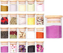 Spice Jar Set,2.5oz 20 Piece Glass Jar with Bamboo Airtight Lids and Labels, Mini Clear Food Storage Containers for pantry, kitchen canisters for Tea, Herbs, Sugar, Salt, Coffee by CozyNest Decor