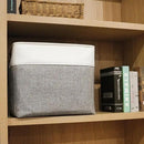 Large Fabric Storage Baskets | 50L Storage Bins, Decorative Linen Closet Baskets with Handles for Organizing, Shelf, Toys, Clothes, Home, Office, Nursery, 17x12x15Inches (Grey&White) by CozyNest Decor
