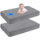 Yoofoss Waterproof Crib Mattress Protector 2 Pack, Quilted Crib Mattress Pad Cover Ultra Soft and Breathable, Machine Washable Toddler Mattress Protector for Standard Baby Crib Size 52''x28'' by TinyTreasures Baby Boutique