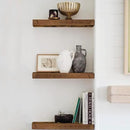 QEEIG Floating Shelves for Wall Bathroom Shelf Bedroom Kitchen Living Room Hanging Book Shelves Small Farmhouse Decor 16 inch Set of 3, Rustic Brown (015-BN3) by CozyNest Decor
