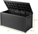 182 Gallon Deck Box Waterproof, UV Resistant Resin Outdoor Storage Box with Hydraulic Rod, Lockable Design and Enhanced Durability for Patio, Garden, and Poolside Use by GreenHaven Gardens