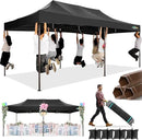 COBIZI 10x20 Pop Up Canopy Heavy Duty Without Sidewalls, Commercial Heavy Duty Pop Up Tent for Parties All Weather Waterproof and UV 50+ Wedding Tent with Roller Bag(Legs Upgraded),Black by GreenHaven Gardens