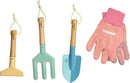 Gardening Set, Tool Kit, for Kids, STEM, Includes Tote Bag, Spade, Watering Can, Rake, Fork, Trowel and Gloves (Petal) by GreenHaven Gardens