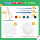 ESRICH 24 Set Mini Acrylic Paint Kit,5in Mini Stretched Canvas with 7.5in Easel,Acrylic Paint Strips,Paint Palettes,Painting Brushes, Small Canvas and Easel Set for Kids Artists Beginner,Gift by TinyTreasures Baby Boutique