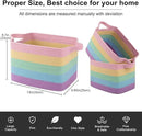 OIAHOMY Storage Basket, Woven Baskets for Storage, Cotton Rope Basket for toys,Towel Baskets for Bathroom - Pack of 3, Rainbow Pastel by CozyNest Decor