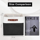 Collapsible Fabric Storage Cubes 11x11 Cube Storage Bins, 4 Pack Closet Baskets Box with Handles for Organizing, Shelf, Toys, Clothes, Home, Office, Nursery (Black&White)