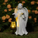 Solar Garden Statues Outdoor Décor,Angel Outdoor Statues with Lantern,Resin Garden Sculptures & Statues Garden Decor for Outside Patio Lawn Women Mom Gift (Angel with Lantern) by GreenHaven Gardens