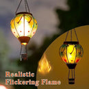 Dragonfly Solar Hot Air Balloon Lantern with Flame, Glass Hot Air Balloon Solar Lantern Outdoor Waterproof, Decorative Hanging Hot Air Balloon Solar Light for Outside Garden Patio Yard by GreenHaven Gardens