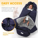 Orzbow Warm Bunting Bag Universal,Stroller Sleeping Bag Cold Weather,Waterproof Toddler Footmuff(Blue,Large) by TinyTreasures Baby Boutique