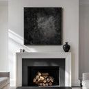 Framed Black Abstract Wall Art, Modern Canvas Prints Paintings Artwork for Walls, Square Minimalist All Black Pictures for Living Room, Hallway, Fireplace, Bedroom, Office, Bathroom Wall Decor by CozyNest Decor