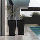 LA JOLIE MUSE 30 inch Tall Black Planters Set of 2, Indoor/Outdoor Rectangular Large V Shaped Taper Planters for Front Door by CozyNest Decor