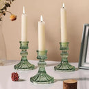 12PCS Green Candlestick Holders Set- 4" H Taper Candle Holders, Glass Candle Holders Bulk for Wedding, Party, Home Table Centerpieces, Festival Gifts & Windowsill Decor by CozyNest Decor