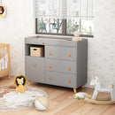 Baby Dresser Changing Table with Drawers,Shelf,Hidden Laundry Basket Storage,2 in 1 Nursery Dresser Chest for Infants, Baby Diaper Changing Station for Daycare,Bedroom,Grey by TinyTreasures Baby Boutique
