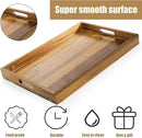Acacia Wood Serving Tray with Handles - 17-Inch Large Wooden Tray for Ottoman - Perfect for Breakfast, Lunch, Dinner, Appetizers, Patio, Ottoman, Coffee Table,BBQ, Party – Great for Lap &Couch by CozyNest Decor