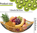 Vine Woven Iron Fruit Bowl, Metal Wire Fruit Basket, Vegetable Drain Basket, Storage Baskets for kitchen counter, countertop,Snacks, Candy, Bread,Cosmetics,Table decorative(12 x 3.7 Inches) by CozyNest Decor