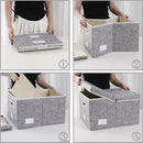 PRANDOM Jumbo Collapsible Storage Boxes with Lids Fabric Decorative Storage Bins Cubes Organizer Baskets with Cover Handles Divider for Bedroom Closet Living Room 23.2x15.7x11.6 Inch 3 Pack by TinyTreasures Baby Boutique