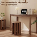 Stackable Stools Set of 4,4-in-1 Wood Stool,Round Wooden Stools with Anti-Slip Foot Pads for Kitchen,Bedroom,Living Room,Bar,No Assembly Required Durable and Space-Saving Design,18 inch (Walnut) by CozyNest Decor
