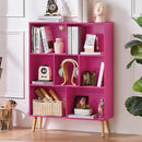 LEYAOYAO 7 Cube Bookshelf,3 Tier Book Shelf with Legs,Pink Modern Bookshelf,Large Freestanding Open Toy Modern Bookshelves,Display Bookcases Decor Furniture for Nursery by CozyNest Decor