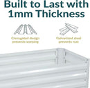 Sunnydaze Galvanized Raised Garden Bed - Metal Raised Bed for Gardening - Outdoor Planter Box for Flowers, Plants, and Vegetables - Ivory White - 48" W x 24" D x 12" H Rectangle by GreenHaven Gardens