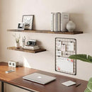 Wall Shelf Set of 2, Rustic Brown Floating Shelves 24 in W x 10 in D x 1 in H, Wooden Floating Wall Shelf with Invisible Brackets for Living Room/Bedroom/Bathroom/Kitchen Storage and Decor by CozyNest Decor