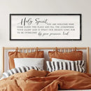 Holy Spirit You are Welcome Here Wall Decor Art 32x12 Inch Large Christian Song Bible Verse Plaque Wood Framed Sign Living Room Scripture Quote Religious For Office Wall Hanging (Black) by CozyNest Decor