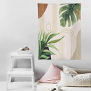 Abstract Boho Tapestry, Mid Century Tropical Tree Leaves Modern Geometric Arch Bohemian Botanical Tapestry, Home Aesthetic Wall Hanging Art Decor for Living Room Bedroom Dormitory 50x60 Inch by CozyNest Decor