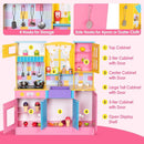 Kids Kitchen Playset, Wooden Pretend Play Kitchen for Kids w/Faucet, Sink, Stove, Oven, Curtains, Cookware, Storage Cabinets, Toddler Role Play Toy Kitchen Set Gift for Girls Boys Ages 3+ by TinyTreasures Baby Boutique
