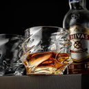 12 oz Hand Blown Crystal Whiskey Glasses Set of 4, Unique Cognac Glass, Heavy Thick Bottom Bar Glass for Scotch Bourbon Rum Gin Water Cocktail,Gifts Men Gifts Ideas by CozyNest Decor