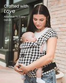 GROWNSY Baby Carrier Newborn to Toddler, Cozy Baby Wraps Carrier, Ergonomic Baby Carrier with Head Support, Houndstooth Black by TinyTreasures Baby Boutique