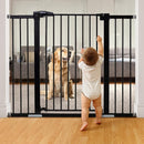 BABELIO 36" Tall Baby Gate, 29-48" Auto-Close & Pressure Mounted, Black Steel Dog Gate for Stairs & Doorways by TinyTreasures Baby Boutique