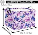 HIYAGON Rectangular Butterfly Basket Baby Storage Basket Storage Bin Organizer Box Room Decor(Purple Butterfly) by TinyTreasures Baby Boutique